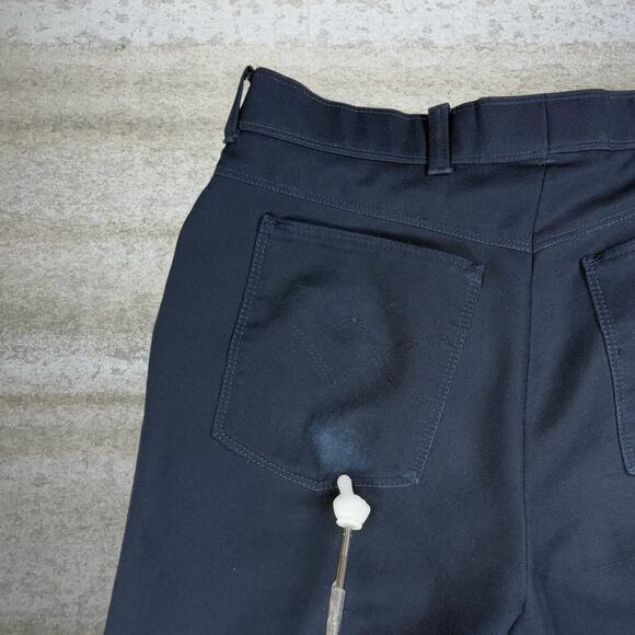 Vintage 90s Levis Dress Pants 30x32 Bootcut Flared Fit Navy Blue Flat Front - Picture 4 of 4